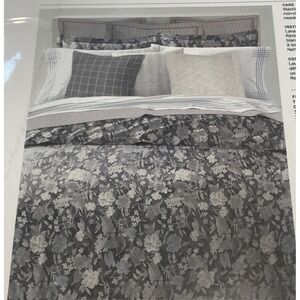 NEW $425 Ralph Lauren Avery Duvet Cover Full/Queen Gray Floral‎ 100% Cotton